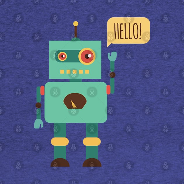 Robot Say Hello by Mako Design 